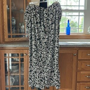 Soft Cotton Poly Paisley Wide Leg Pant